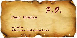 Paur Orsika névjegykártya